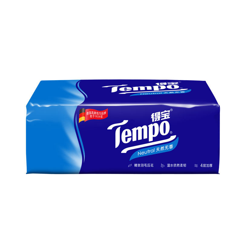 Tempo得宝抽纸整箱家用德宝纸巾餐巾纸无香面巾纸卫生纸抽实惠装_虎窝淘