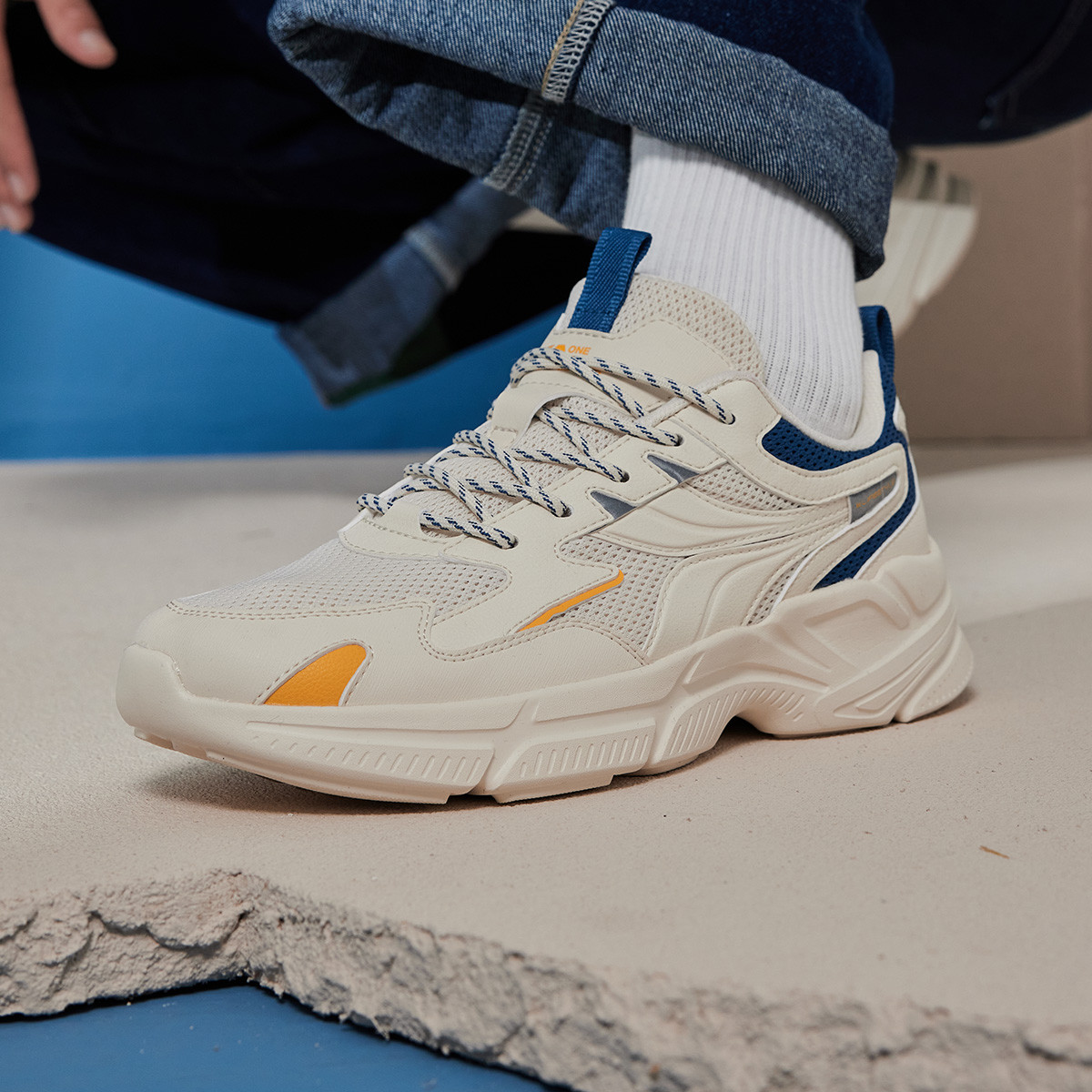 361男鞋运动鞋2024夏季新款厚底防滑软底透气跑步鞋男士老爹鞋子 - 图3