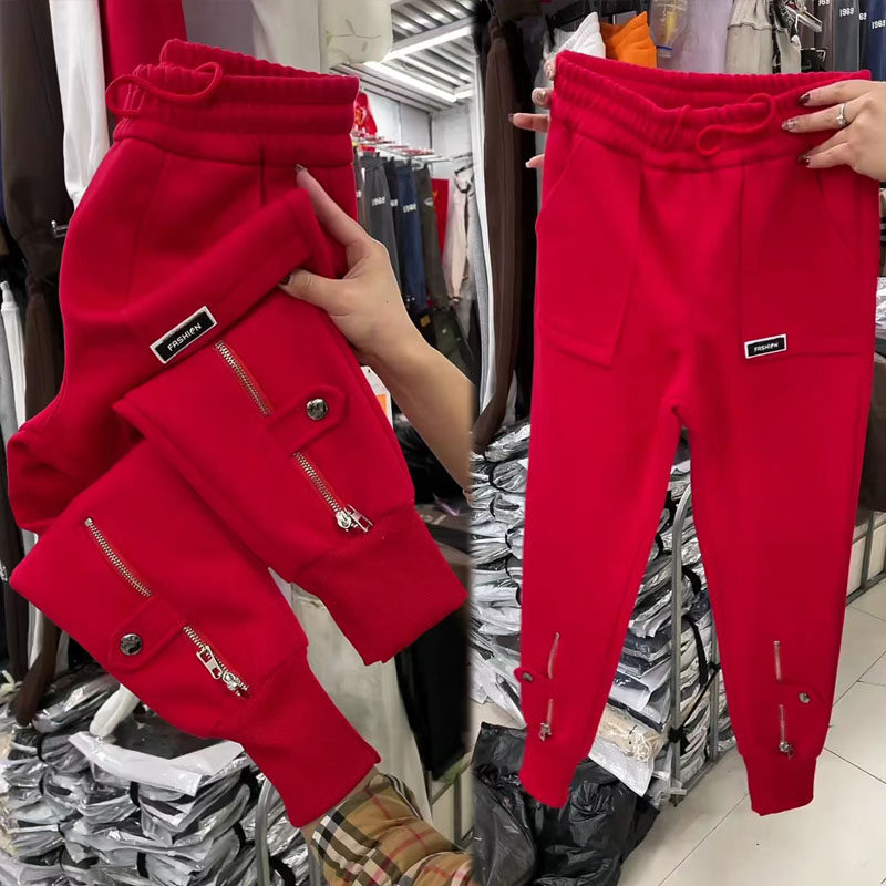 秋季新款纯棉卫裤女时尚洋气百搭哈伦裤子宽松遮肉显瘦运动休闲裤,淘宝优惠券,粉丝福利购,淘宝优惠卷