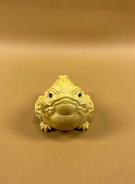 小叶黄杨木雕祥云三足金蟾手把件文玩收藏摆件手工精修雕刻工艺品
