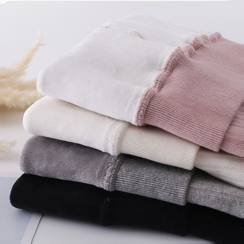 婴儿连裤袜冬款加厚大PP宝宝打底裤袜加绒纯棉保暖连脚女童连体袜 - 图1