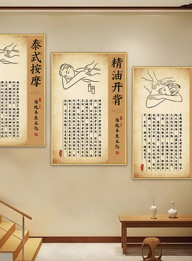 中医养生馆装饰画推拿艾灸足疗