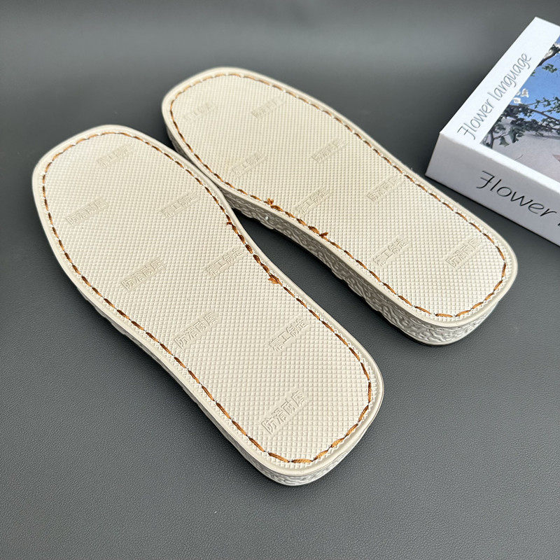 白色手工编织毛线高密度法兰绒海绵拖鞋橡胶防滑耐磨孺牛烤火鞋底,淘宝优惠券,粉丝福利购,淘宝优惠卷