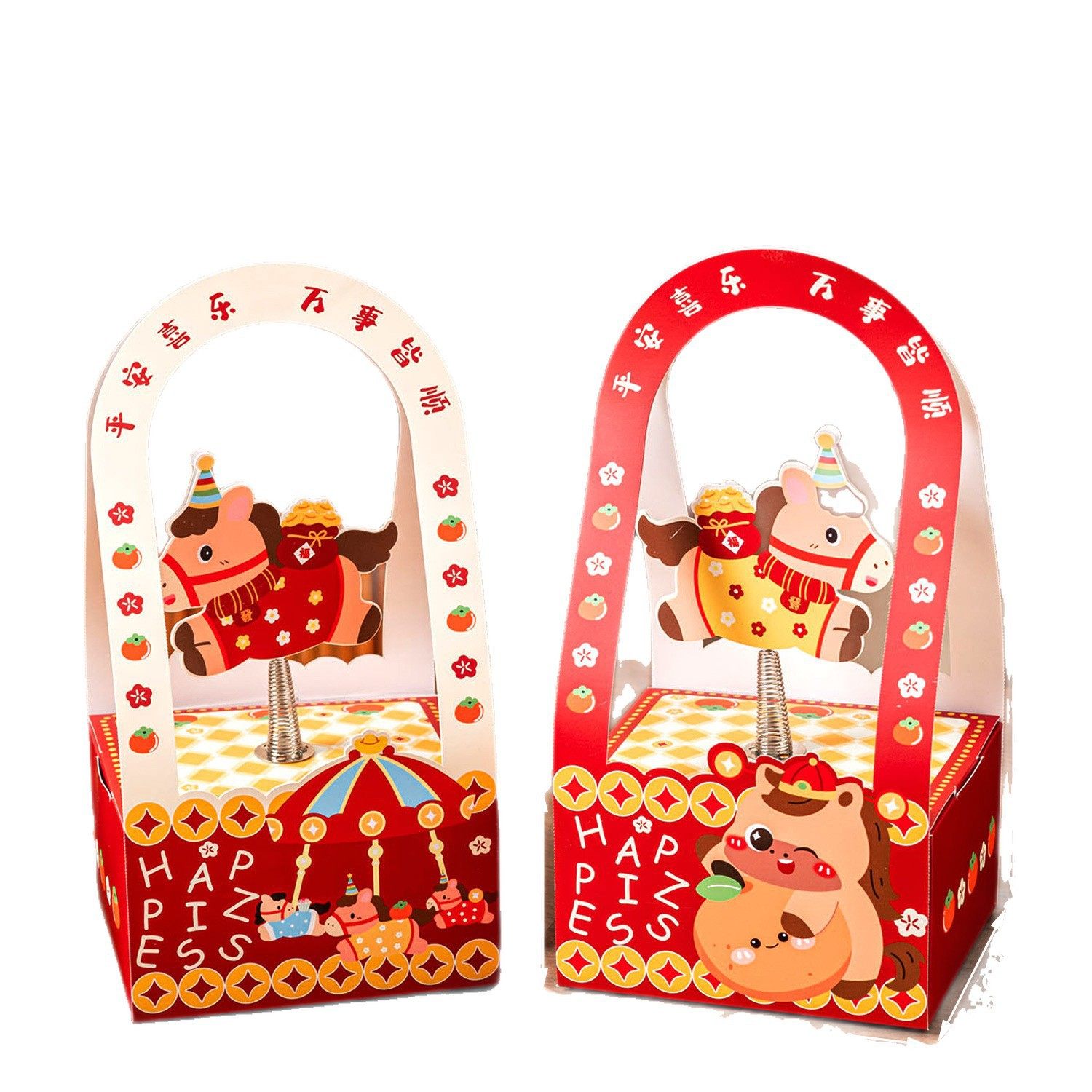 卡通新年礼盒马年手提巧克力烘焙零食糖果雪花酥饼干年货伴手礼盒,淘宝优惠券,粉丝福利购,淘宝优惠卷