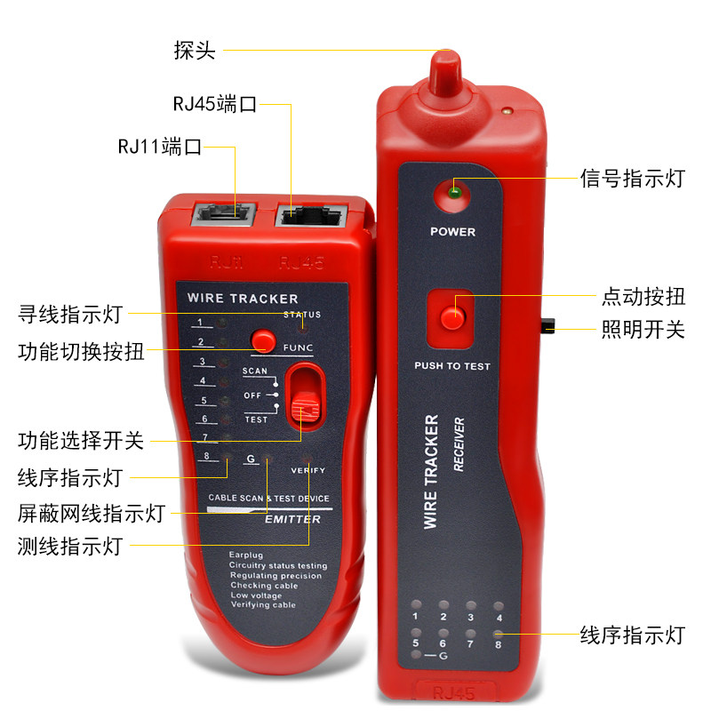 正品 CNCOB测线仪寻线仪 网线测试网络线路寻线器 poe防烧多功能网络巡线仪套装 电话线查线检查器抗干扰包邮 - 图2