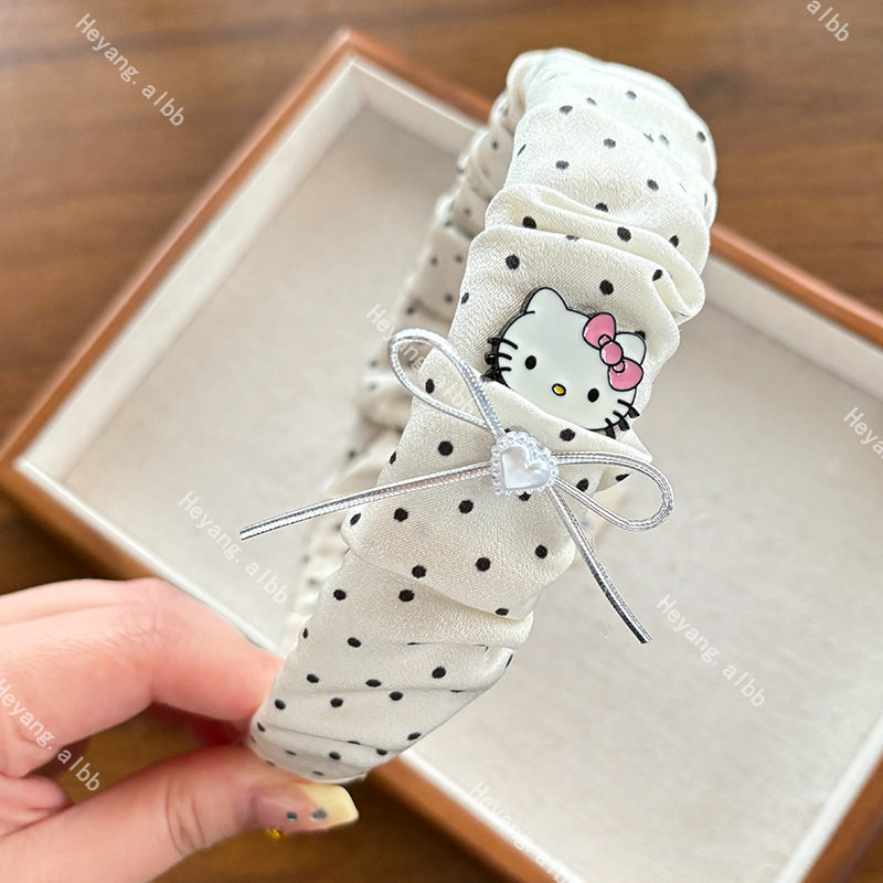 春季新款韩版波点kt猫咪发箍甜美时尚少女网红洗脸发卡头箍发饰,淘宝优惠券,粉丝福利购,淘宝优惠卷