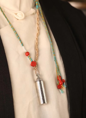 灵丹真朱砂一生安朱砂心经佛塔吊坠S925纯银镶嵌男女款挂件平安福