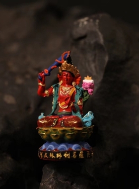 灵丹真朱砂一生安朱砂项链慧业文殊菩萨手工彩绘纯银噶乌盒吊坠礼