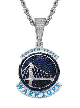 NBA金州勇士球队项链吊坠镶锆石
