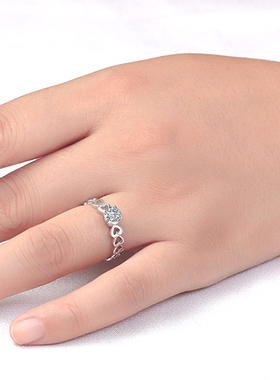 沁缘心扉仿真结婚生日礼物银戒指