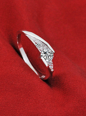 沁缘925银戒指八心八订婚送女友