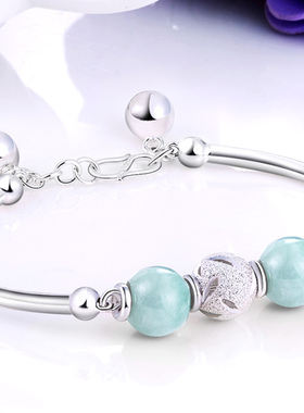 足银天然翡翠转运珠A货手链手镯