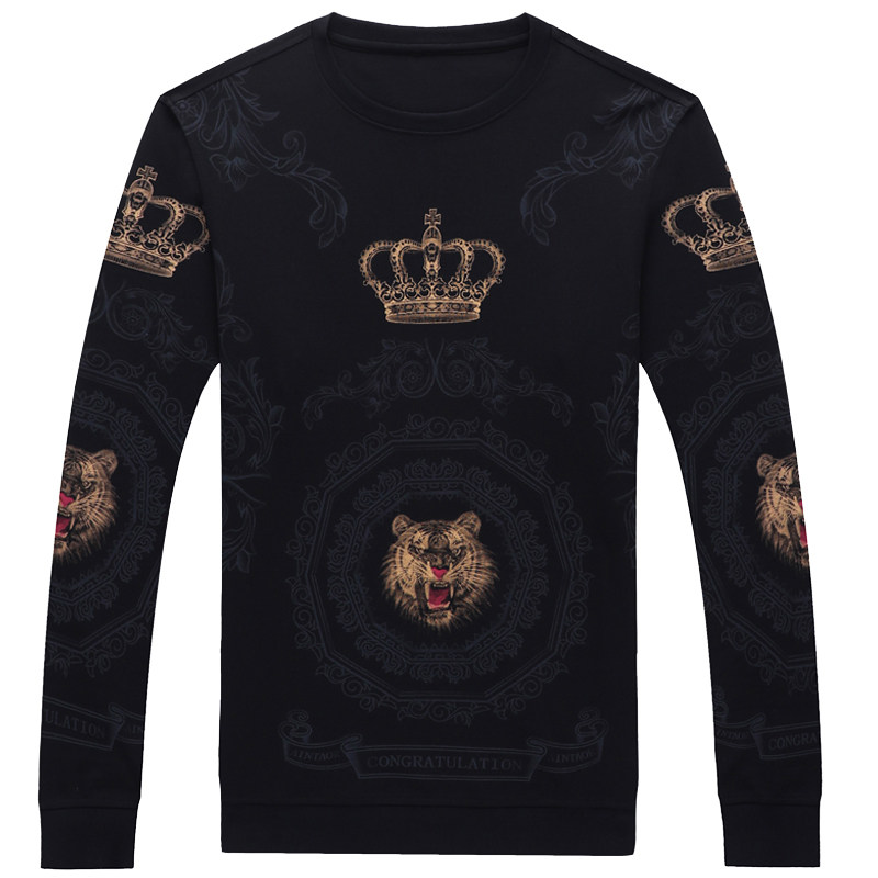 秋冬季男装中年保暖加绒长袖t卫衣 尼斯王子T恤