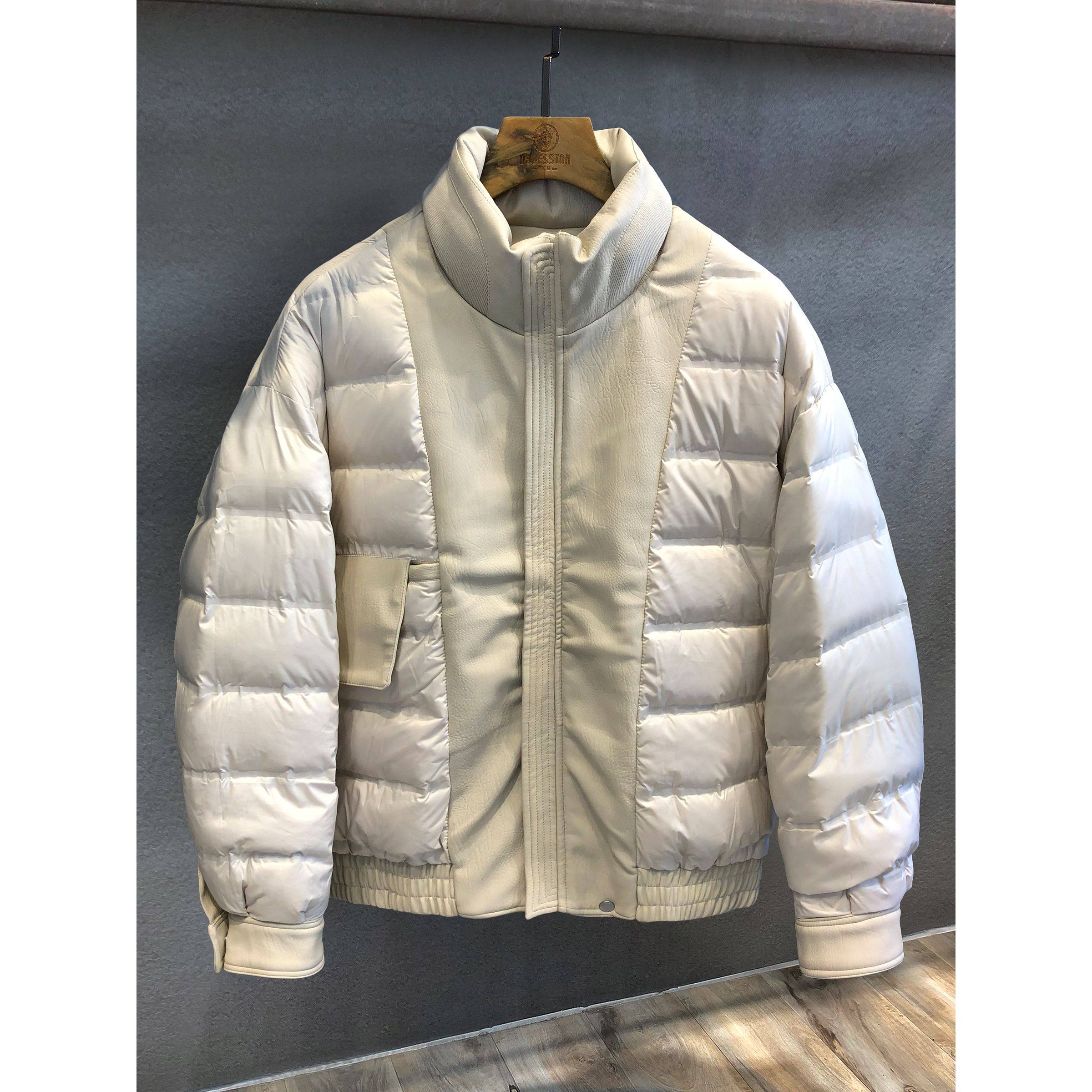 Carol设计师限定90鸭绒加厚机车皮衣羽绒服男士冬季新款保暖外套,淘宝优惠券,粉丝福利购,淘宝优惠卷