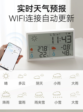 智能联网电子时钟超大屏温湿度计