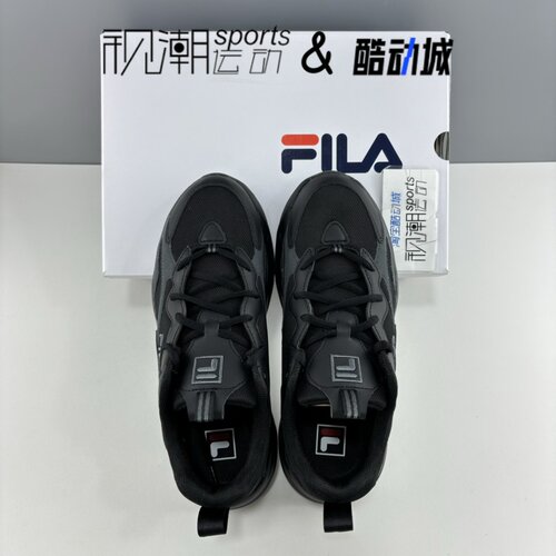 FILA斐乐猎空 黑灰男舒适轻便减震运动休闲老爹跑鞋F12M041104FBU - 图2
