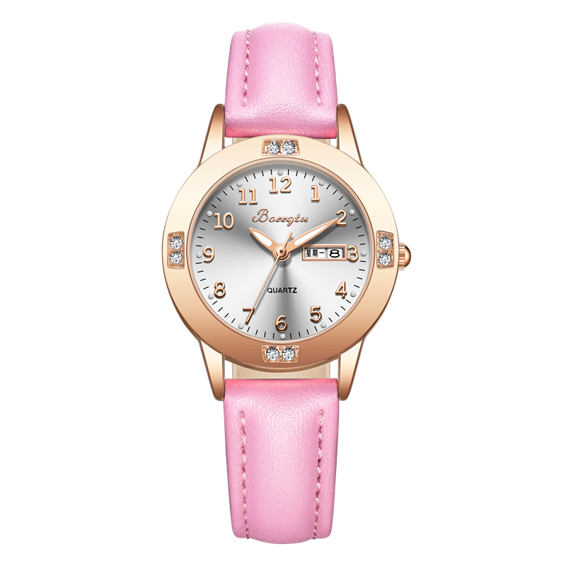 双日历儿童电子手表女孩女款学生女童防水小学生只看时间生日礼物 - 图3