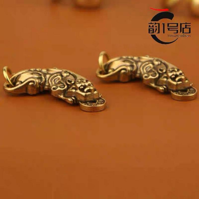 中国风纯黄铜复古貔貅装满朱砂葫芦钥匙扣创意个性汽车钥匙小饰品,淘宝优惠券,粉丝福利购,淘宝优惠卷