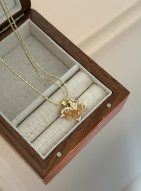 新品减10韩国蝴蝶结项链女2026新款轻奢小众设计感锁骨链颈链