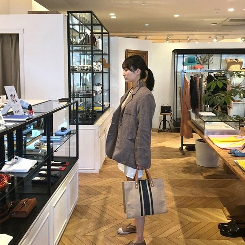 韩版女士手提职业条纹简约公文包 佰彤女士包袋