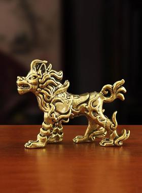 狴犴黄铜龙九子摆件创意大号实心龙生九子办公室狴犴工艺礼品摆饰