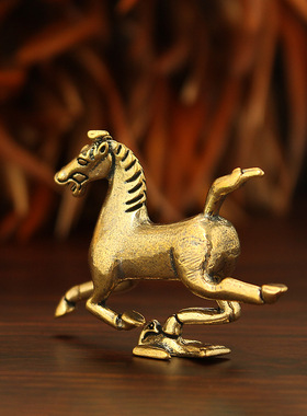 黄铜马踏飞燕小马装饰摆件