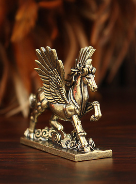 马年新款祥云飞马黄铜桌面摆件