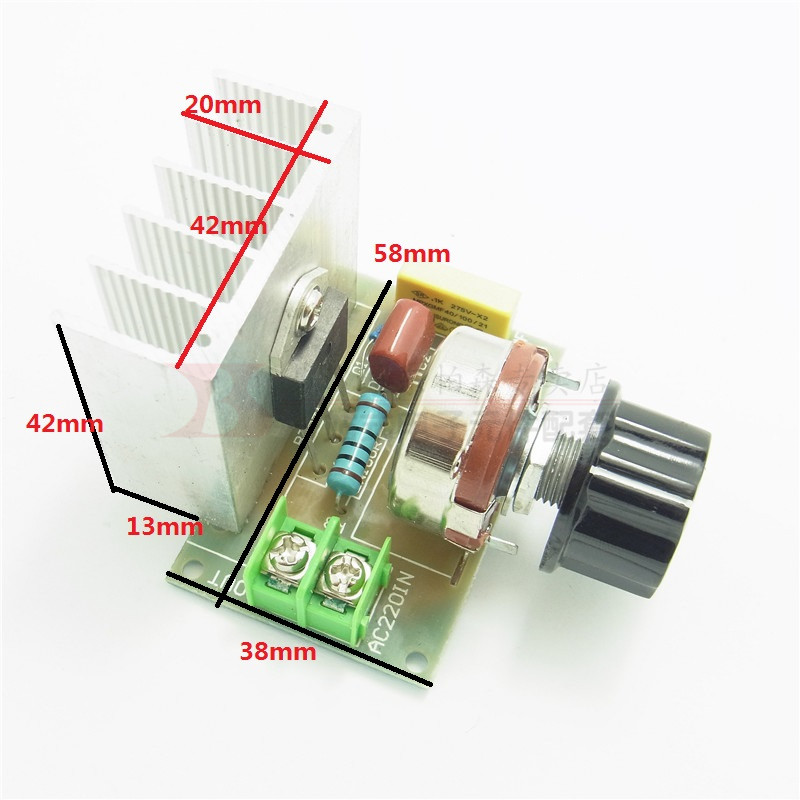 可调控4000W 进口可控硅大功率电子调节器和温度调度光调速器模块 - 图2