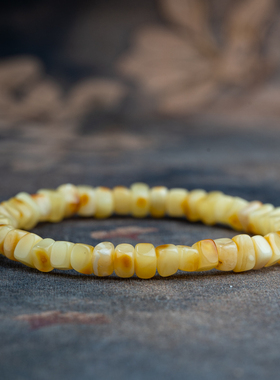 蜜蜡随形珠单圈手串