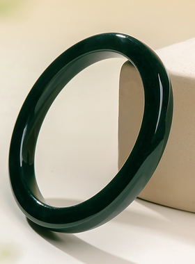 印象眸和田玉青玉手镯女款方镯