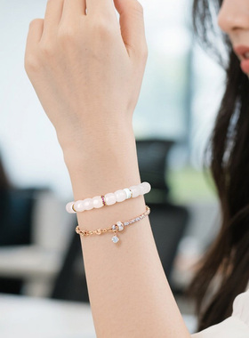 印象眸和田玉手串白玉直切手链