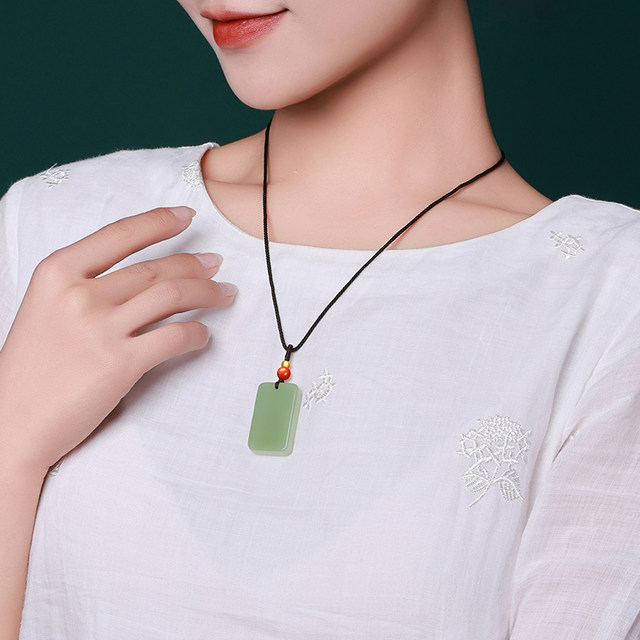 Impression Eyes Hetian Jade Pendant Gold Beads Qingshui Wushi Brand