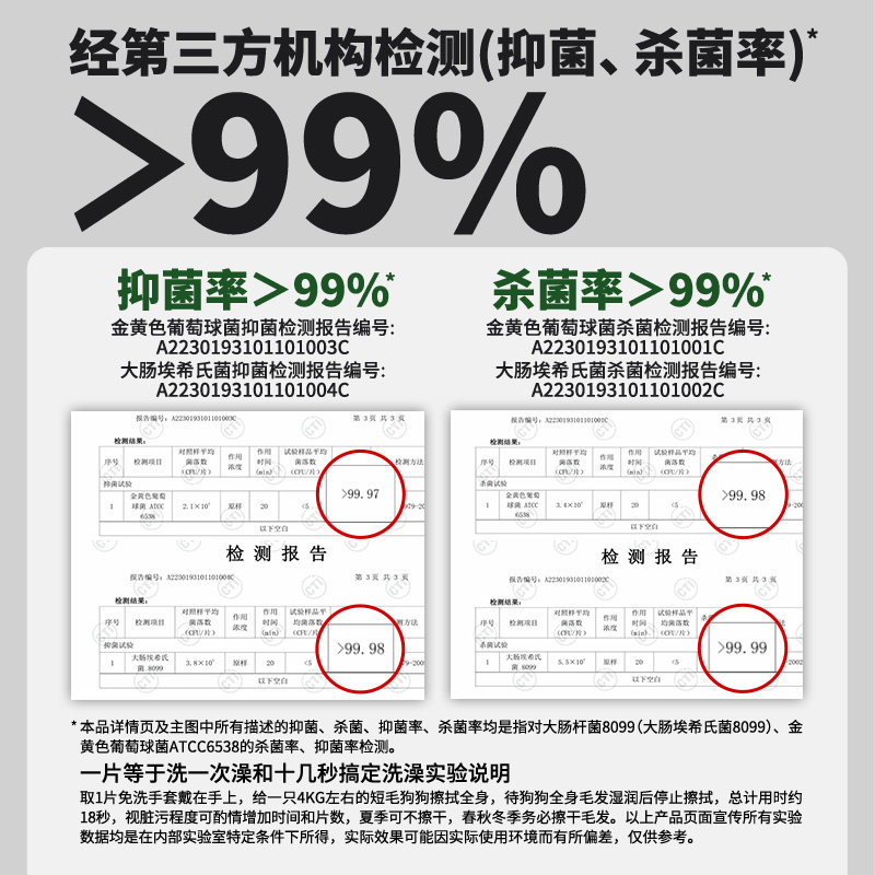猫咪清洁手套宠物免洗湿巾狗狗清洁眼部免洗澡通用纸巾干洗用品