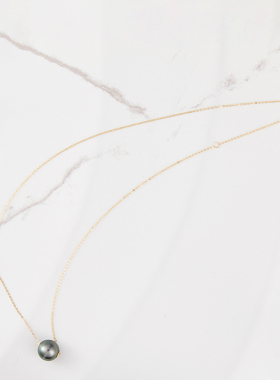 大象和长颈鹿大溪地18k金项链