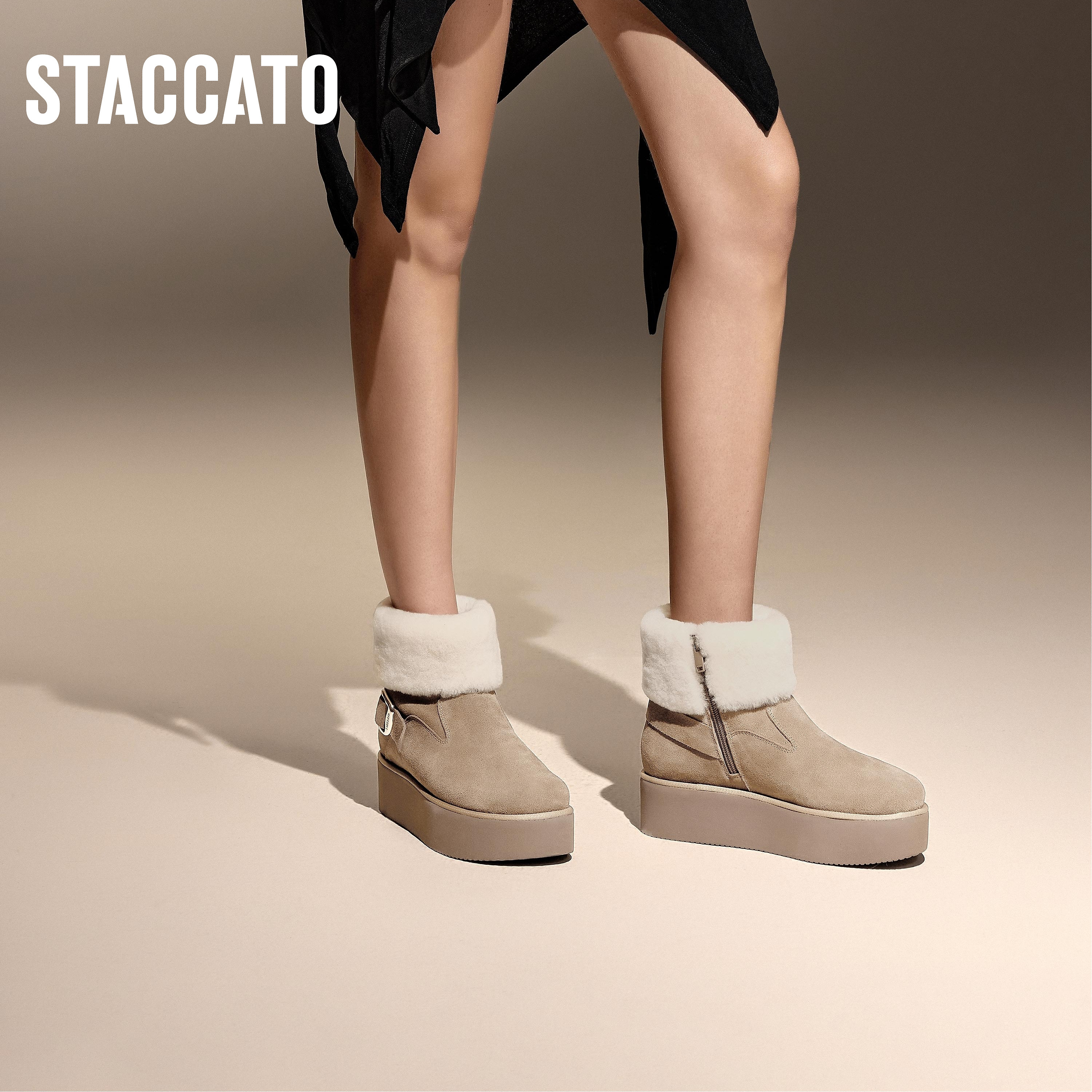 思加图新款雪顶可可保暖加绒雪地靴短靴厚底女靴EAM01DD4,淘宝优惠券,粉丝福利购,淘宝优惠卷