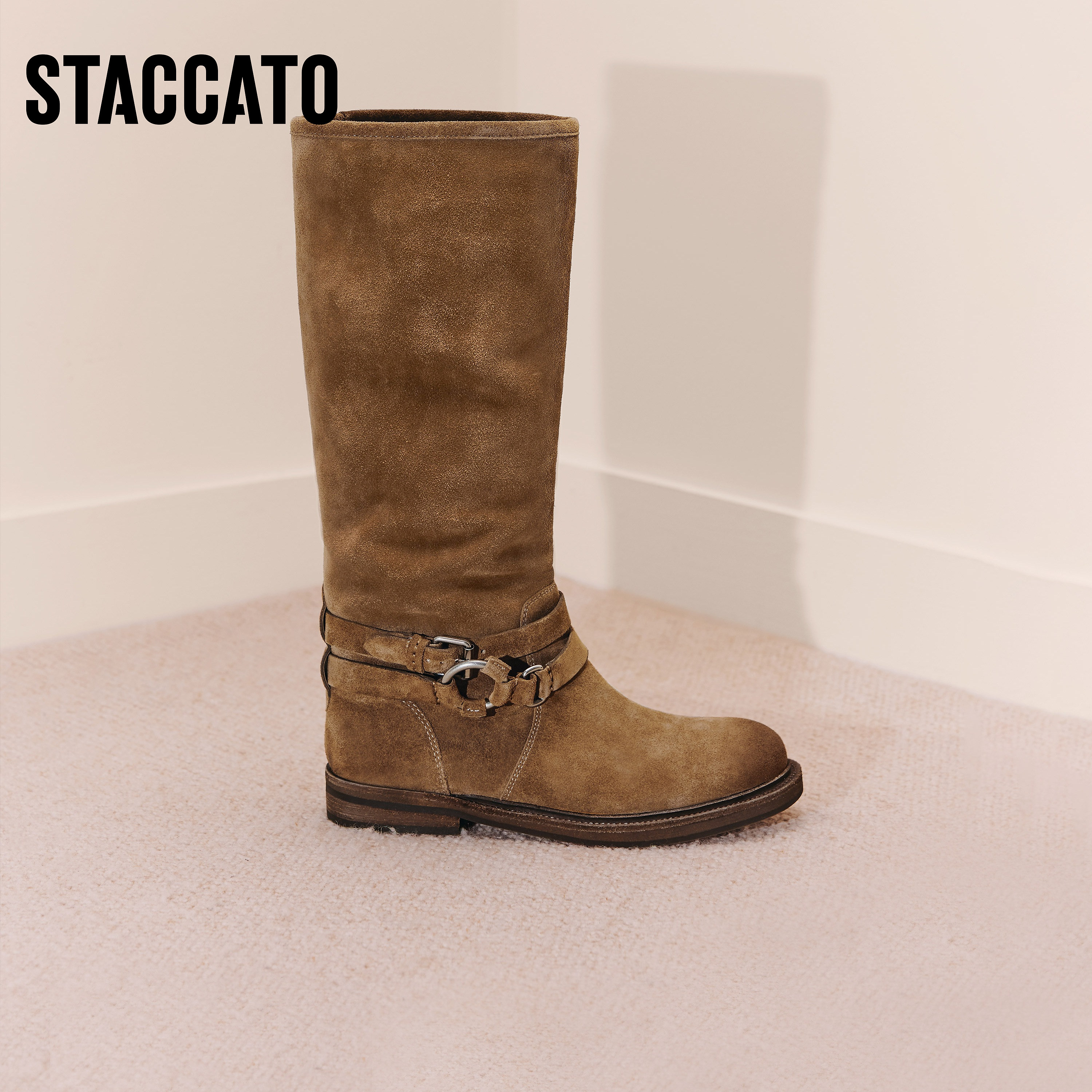 思加图冬季新款复古西部靴长靴高筒靴时装靴粗跟女靴靴子Y5912DG5,淘宝优惠券,粉丝福利购,淘宝优惠卷