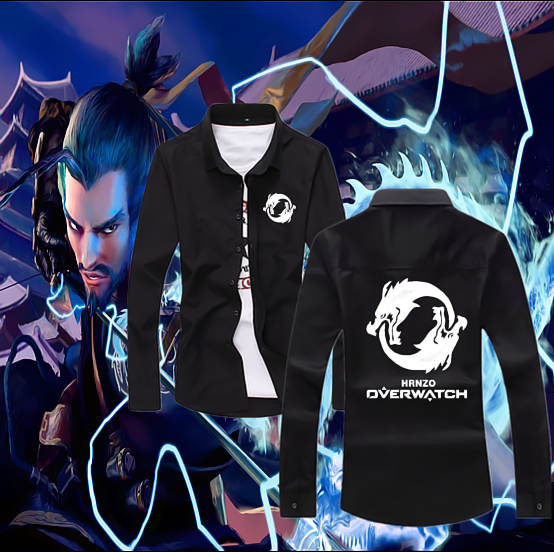 动漫战衣 守望先锋衬衫 衣服 源氏大招台词长袖