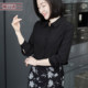 2025 winter new fashion V-neck floral long-sleeved chiffon shirt women's loose cardigan belly cover top large size