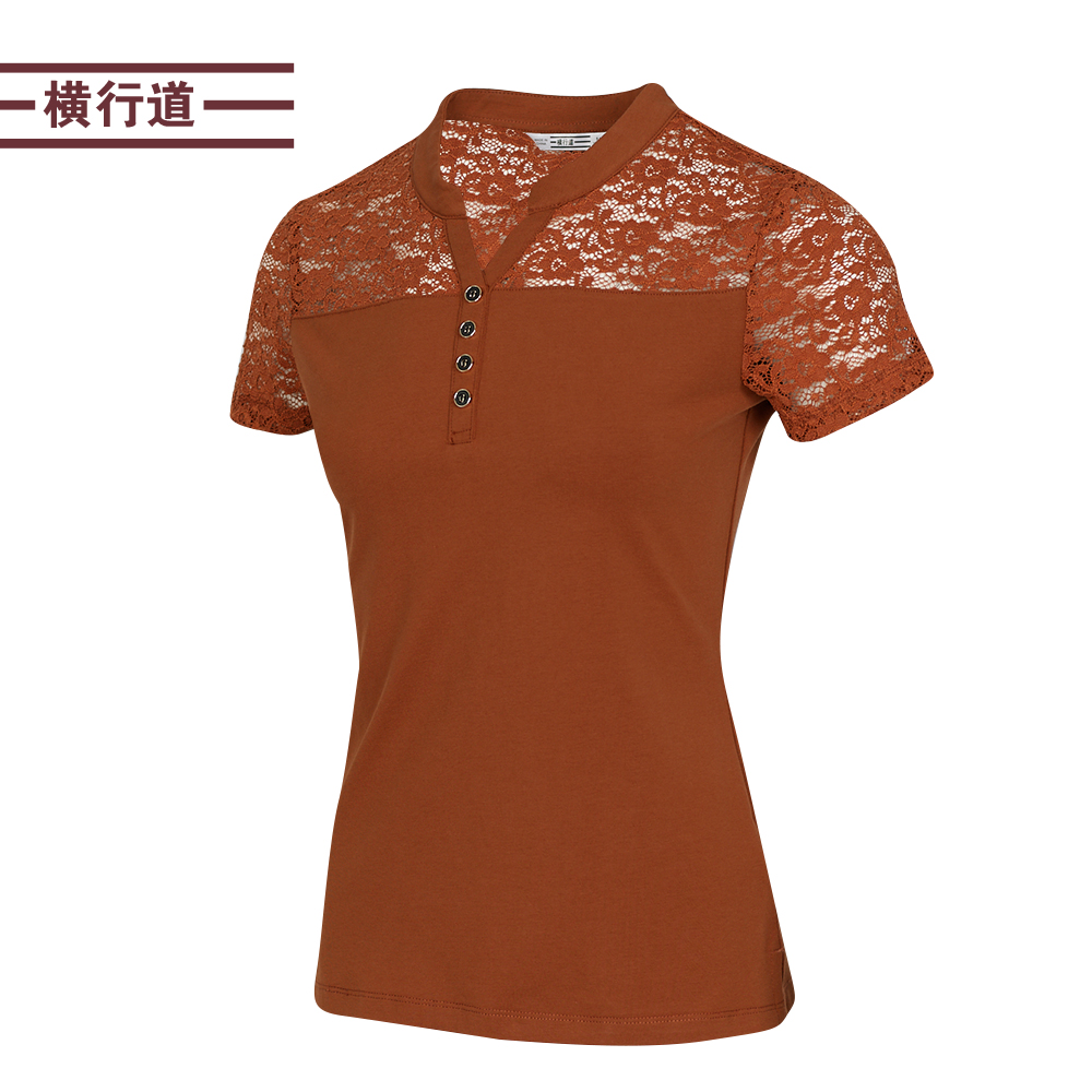 2022夏装新款蕾丝t恤短袖打底衫 横行道T恤