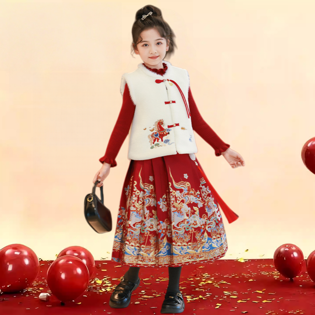 女童冬装马面裙明制汉服2026新款儿童拜年服女孩中式过年国风衣服,淘宝优惠券,粉丝福利购,淘宝优惠卷