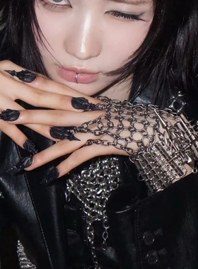 日本暗黑哥特十字架y2k链条拼接项链朋克亚文化辣妹多层金属颈链