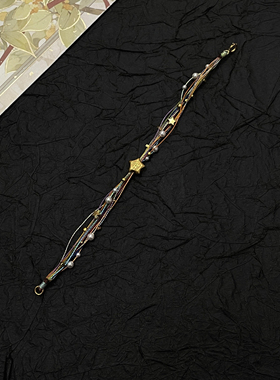 彩虹小星星端午五彩手绳手工编织小星星手链女小众轻奢高级感手绳