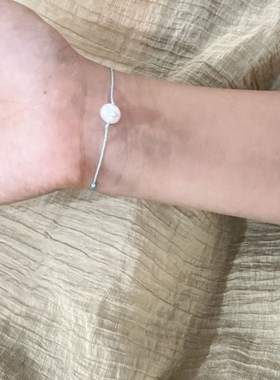 【月光】不规则淡水珍珠蓝色极细手绳超级百搭显白闺蜜款简约手绳