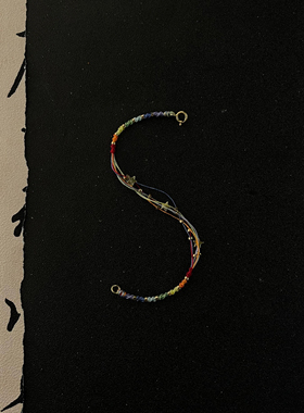 幸运小彩虹新中式手编绳金色星星彩绳编织手链百搭简约手工手绳