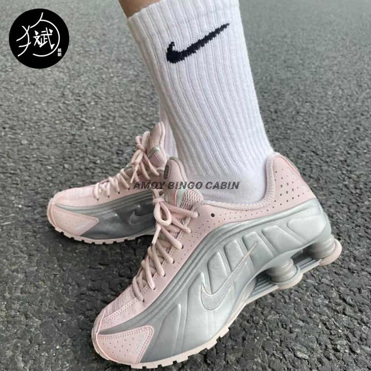Nike耐克 Shox R4男女气柱厚底增高跟复古运动休闲跑步鞋风AR3565 - 图1