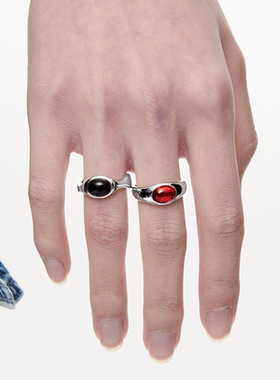 josyandlove耀夜黑玛瑙流体戒指