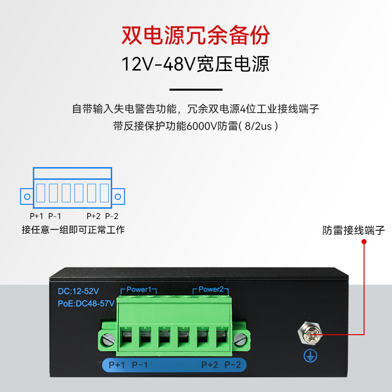 aopre欧柏互联千兆5口工业级交换机T605G工业网络交换机导轨式防雷网络监控PLC以太网交换机 - 图2