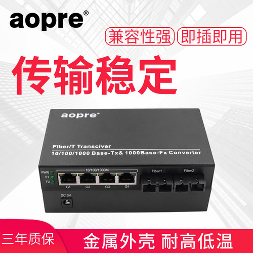 aopre欧柏环网光纤收发器千兆百兆2光4电2光8电单模单纤/双纤自愈环网光纤POE交换机 - 图3
