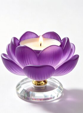水晶琉璃烛台多肉花盆摆件供灯蜡烛座跨境酥油灯氛围灯礼佛水杯