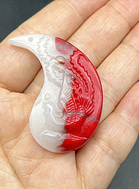 琉璃龙凤对佩玉吊坠挂件手玉佩